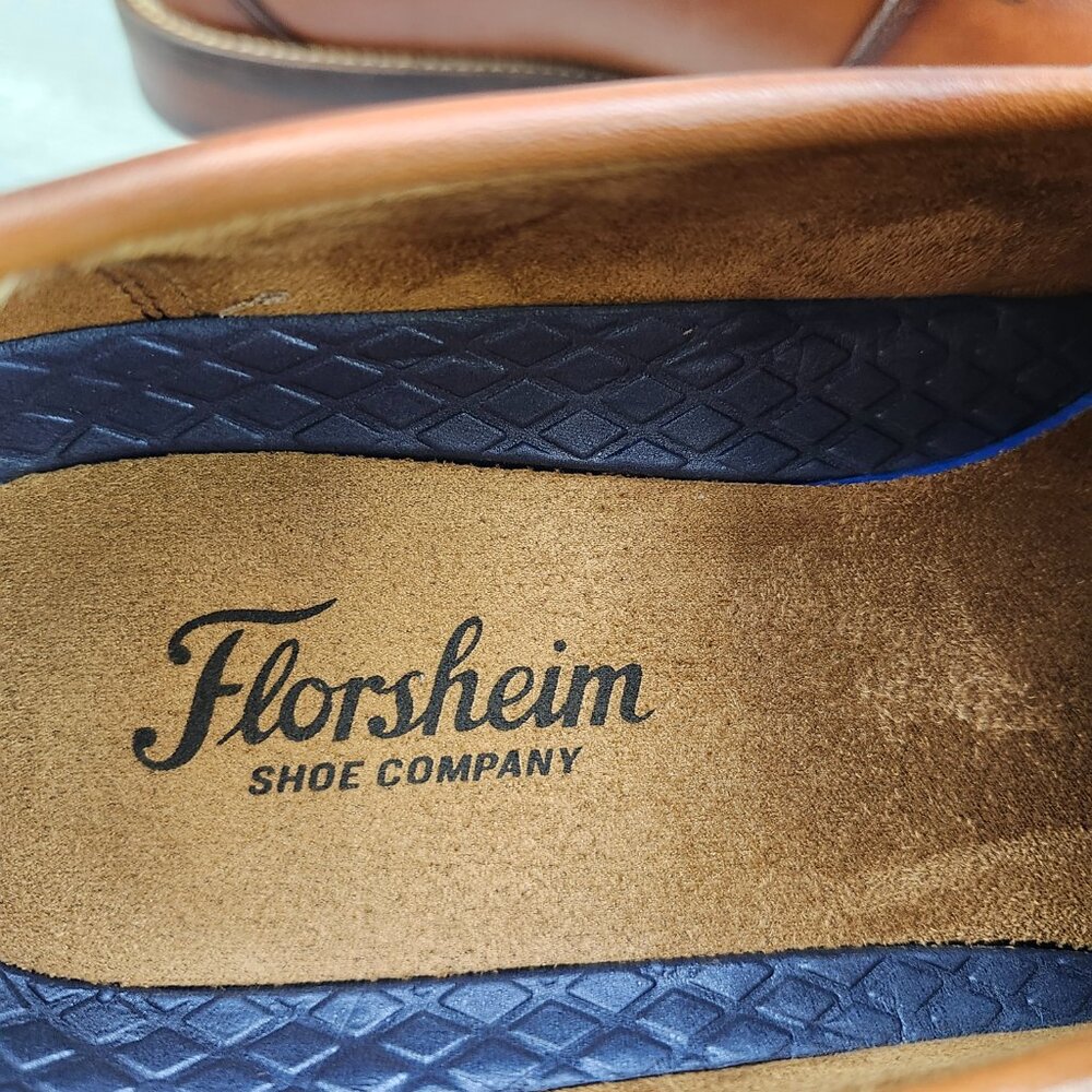 Florsheim Rucci Moc Toe Penny Loafer Men Size 7.5M Cognac - Picture 7 of 16